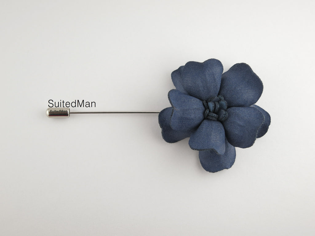 Lapel Flower, Geranium, Indigo Blue - SuitedMan