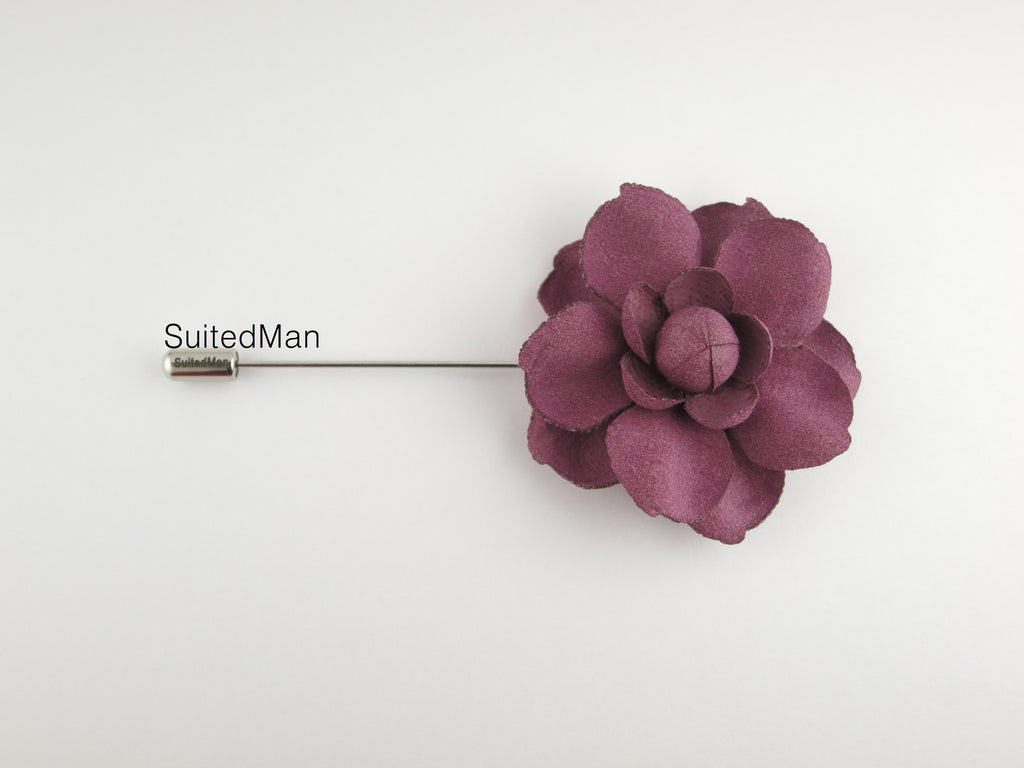 Lapel Flower, Rose en Bloom, Mauve - SuitedMan